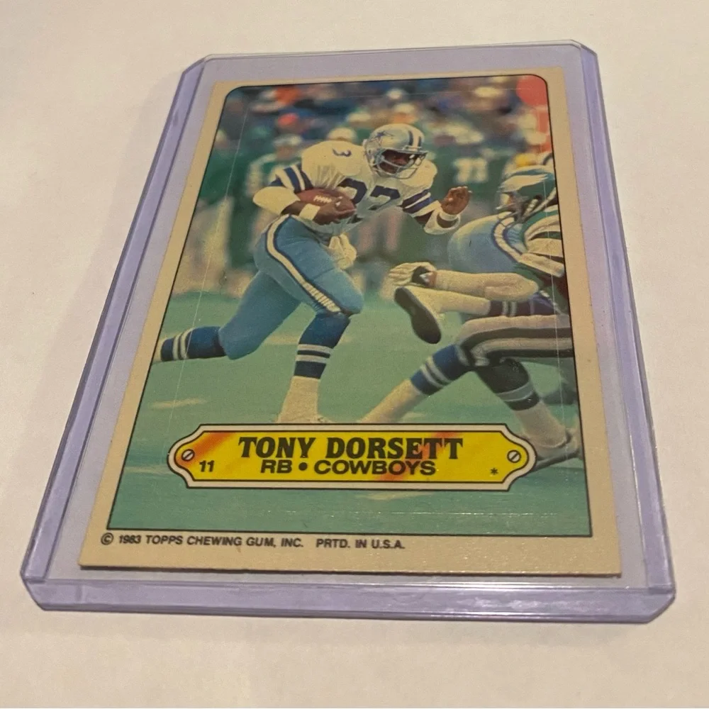 Tony Dorsett 1983 Rare! Topps NFL Sticker Football Card #11 Dallas Cowboys